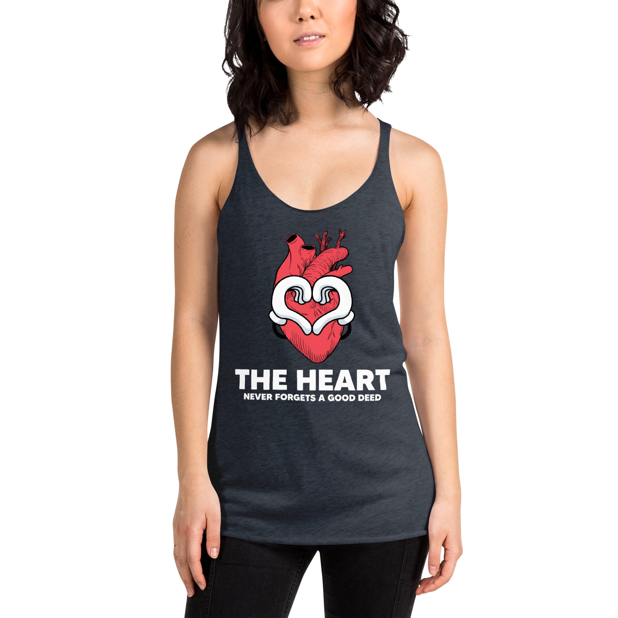 The Heart Never Forgets A Good Deed Women's Racerback Tank