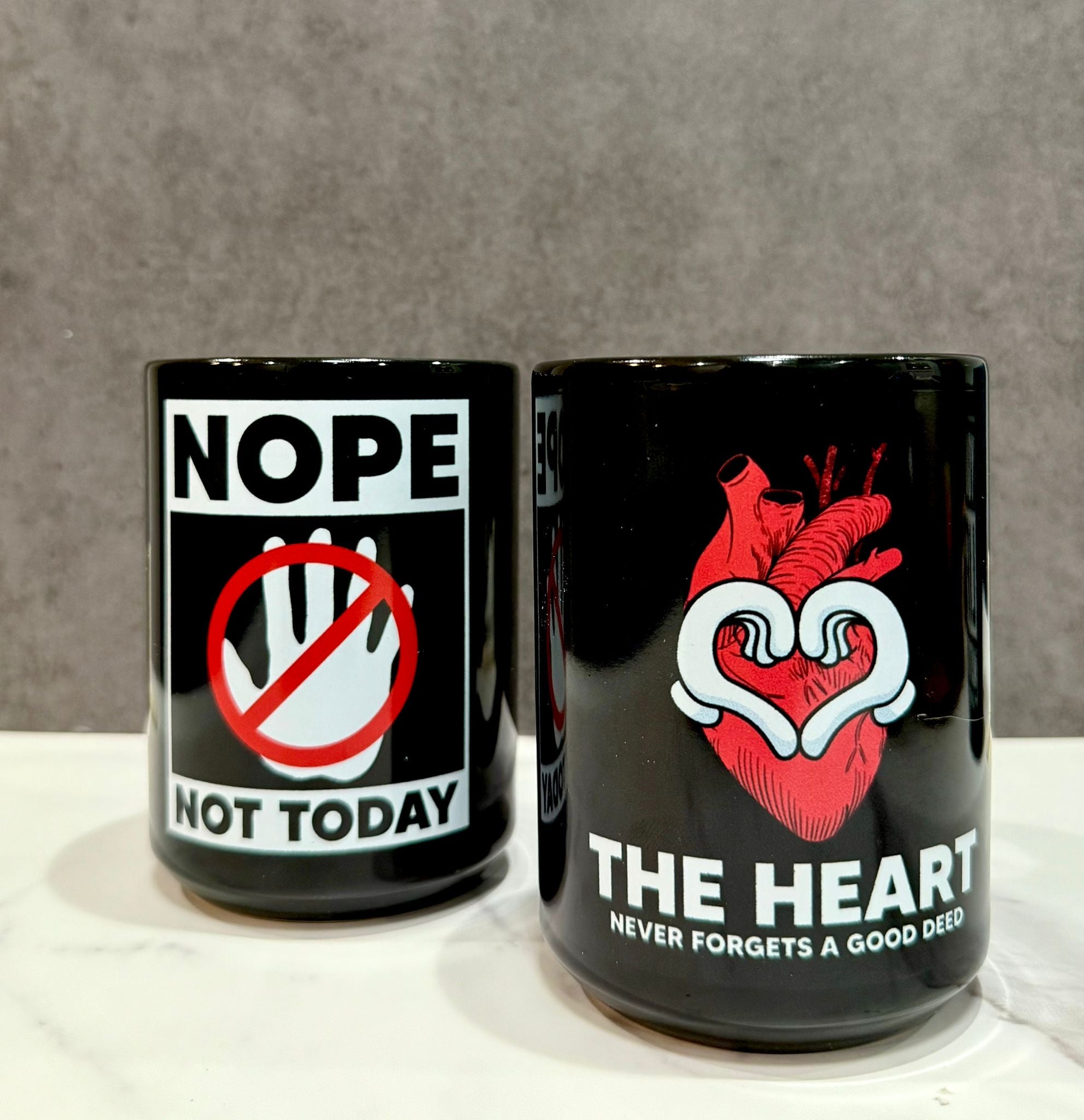 Nope Not Today Black Glossy Mug
