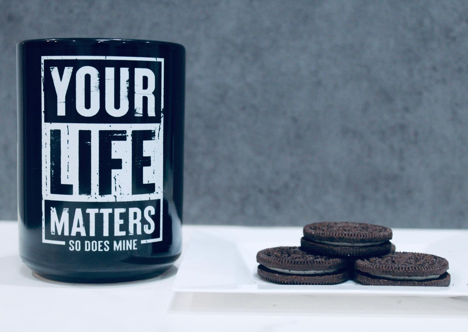 Your Life Matters So Does Mine Black Glossy Mug