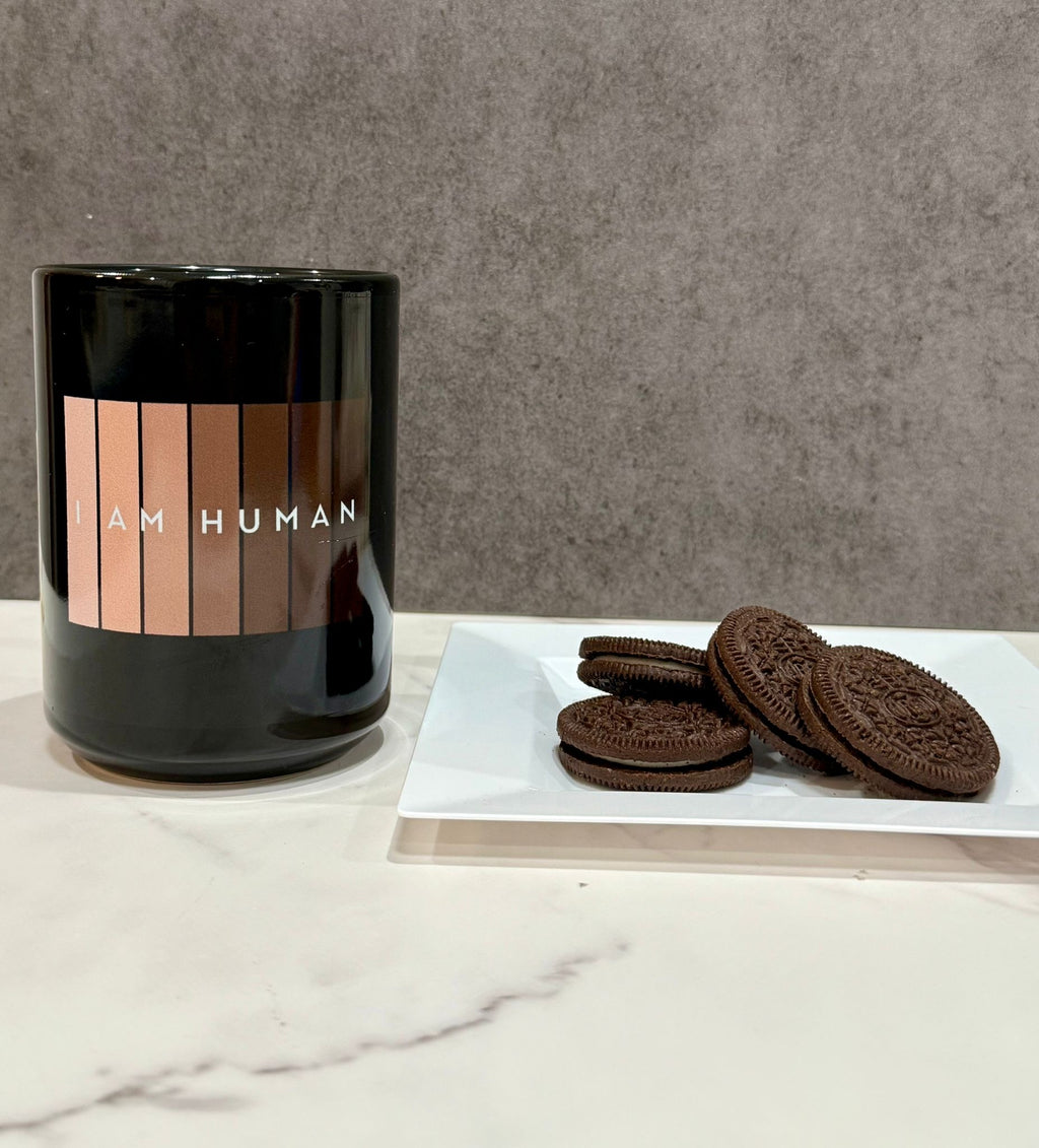 I Am Human Black Glossy Mug-Motivational-Smart-inspiration-kind-caring-compassion