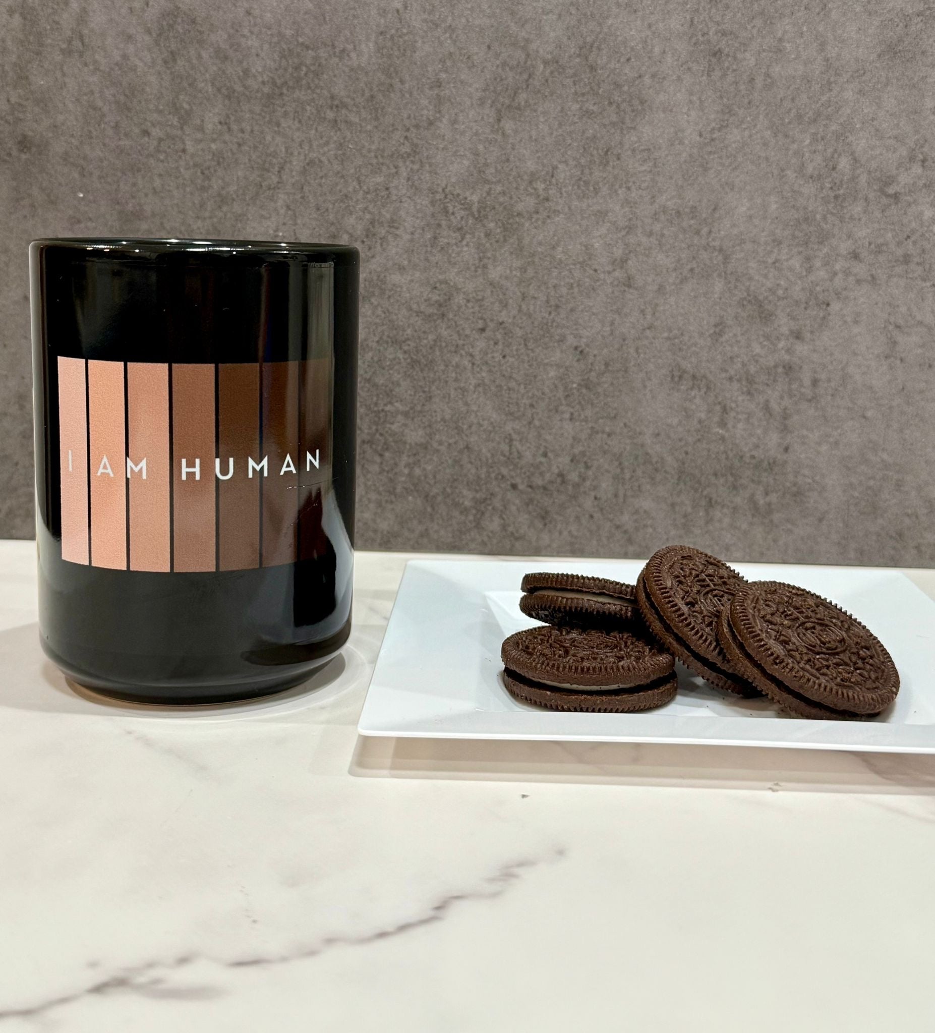 I Am Human Black Glossy Mug-Motivational-Smart-inspiration-kind-caring-compassion