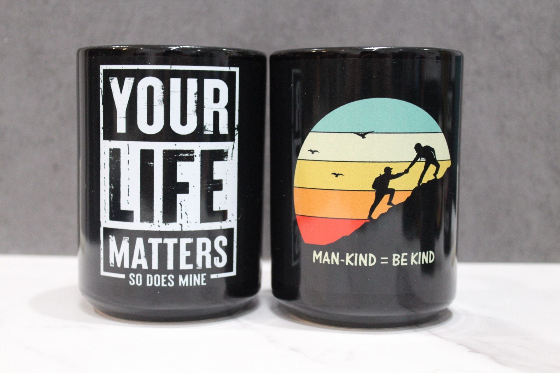 Your Life Matters So Does Mine Black Glossy Mug