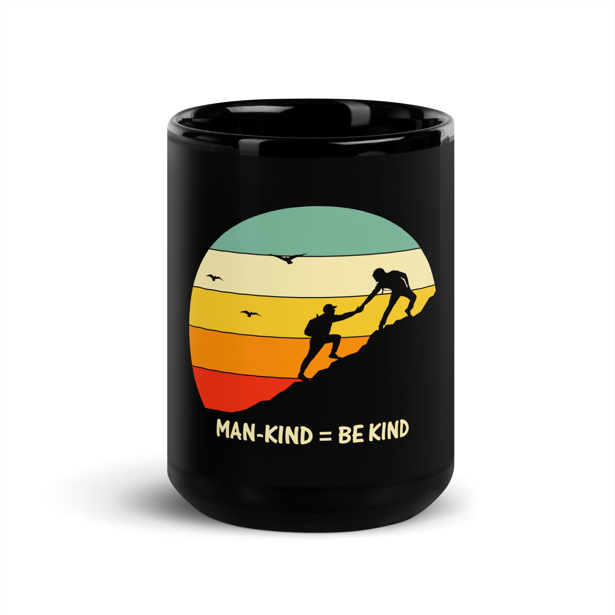 Be Kind Black Glossy Mug