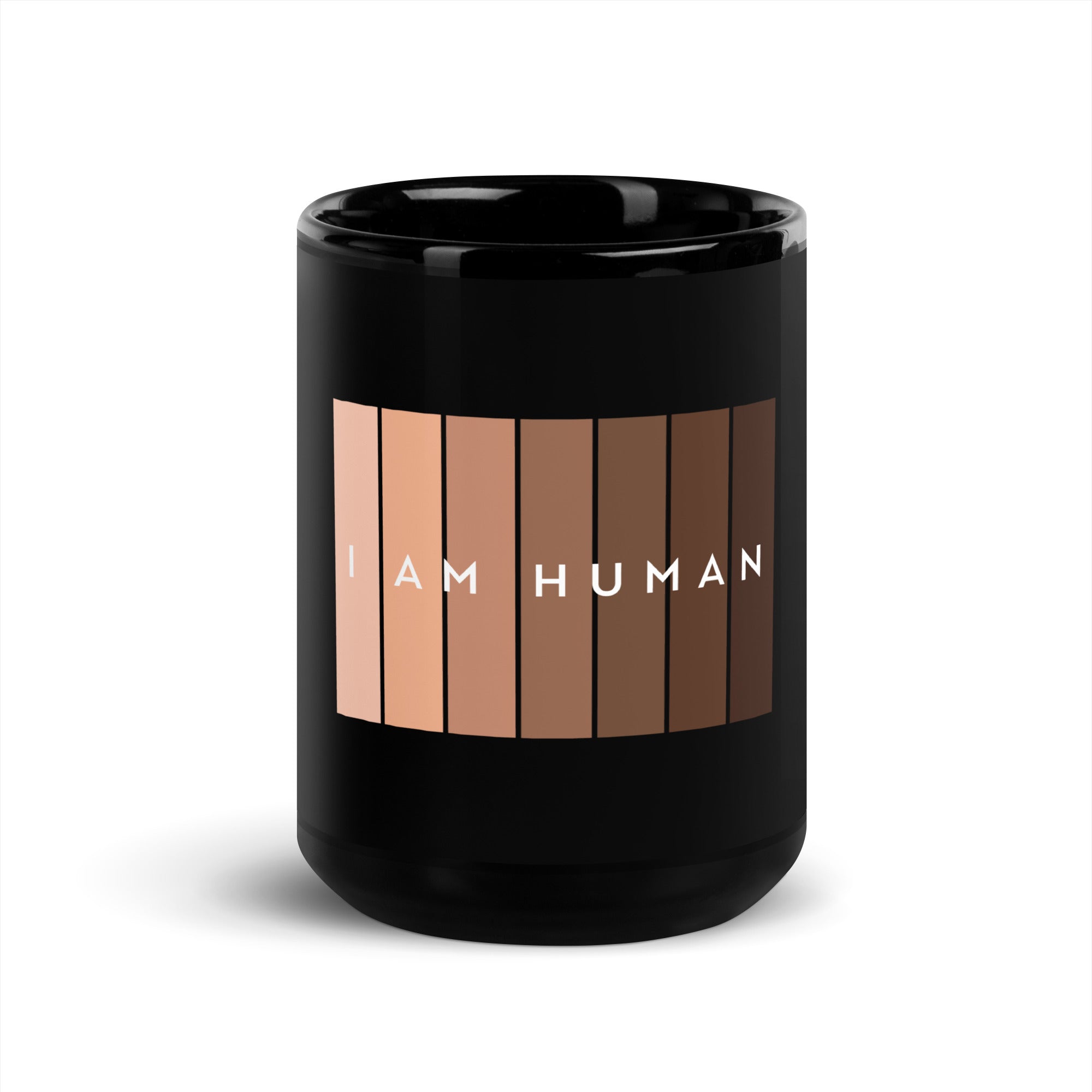 I Am Human Black Glossy Mug-Motivational-Smart-inspiration-kind-caring-compassion