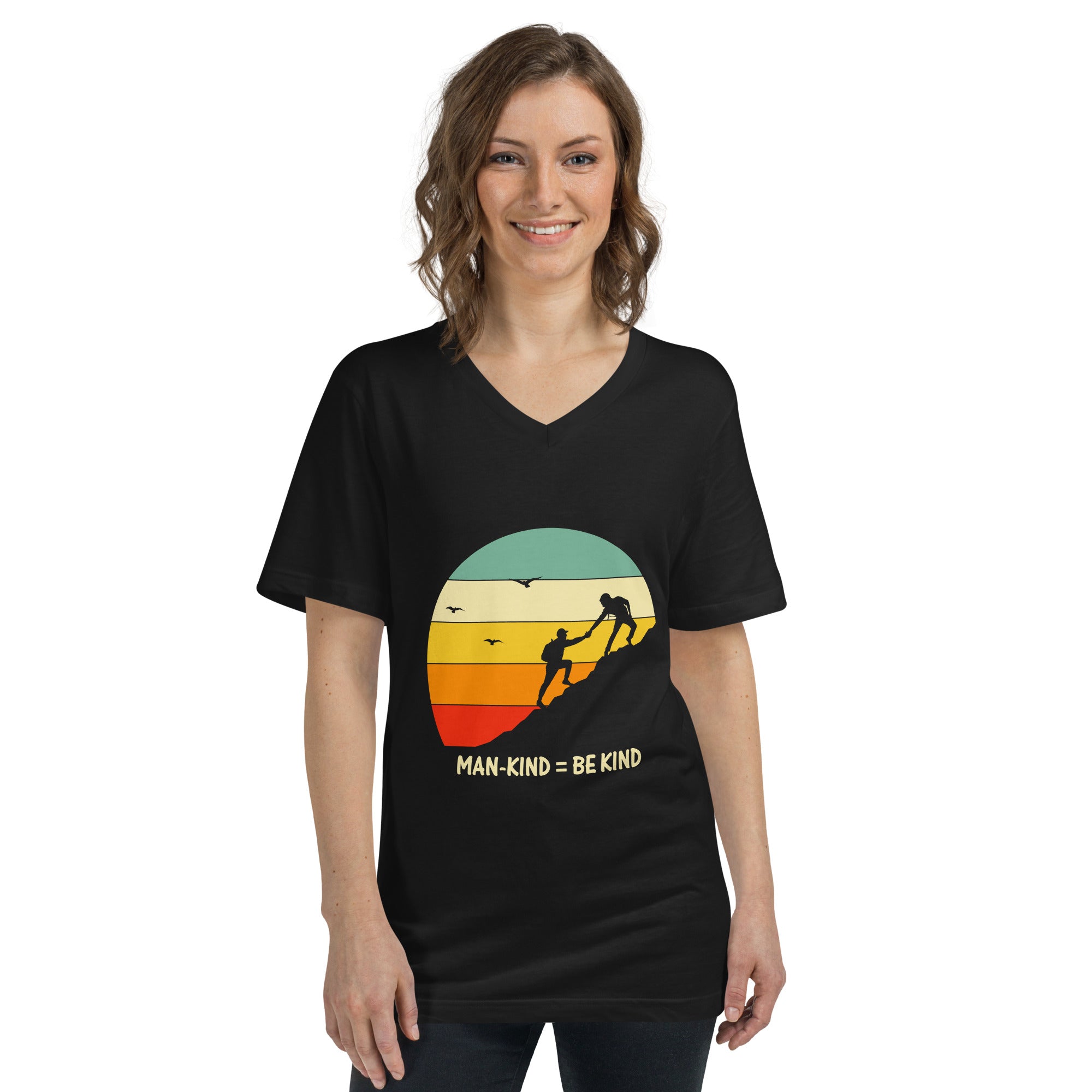 Be Kind Unisex Short Sleeve V-Neck T-Shirt