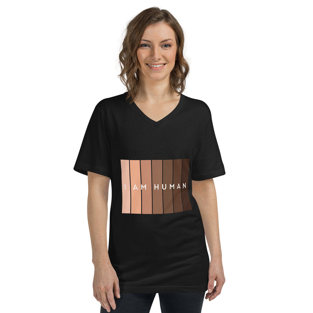 I Am Human Unisex Short Sleeve V-Neck T-Shirt
