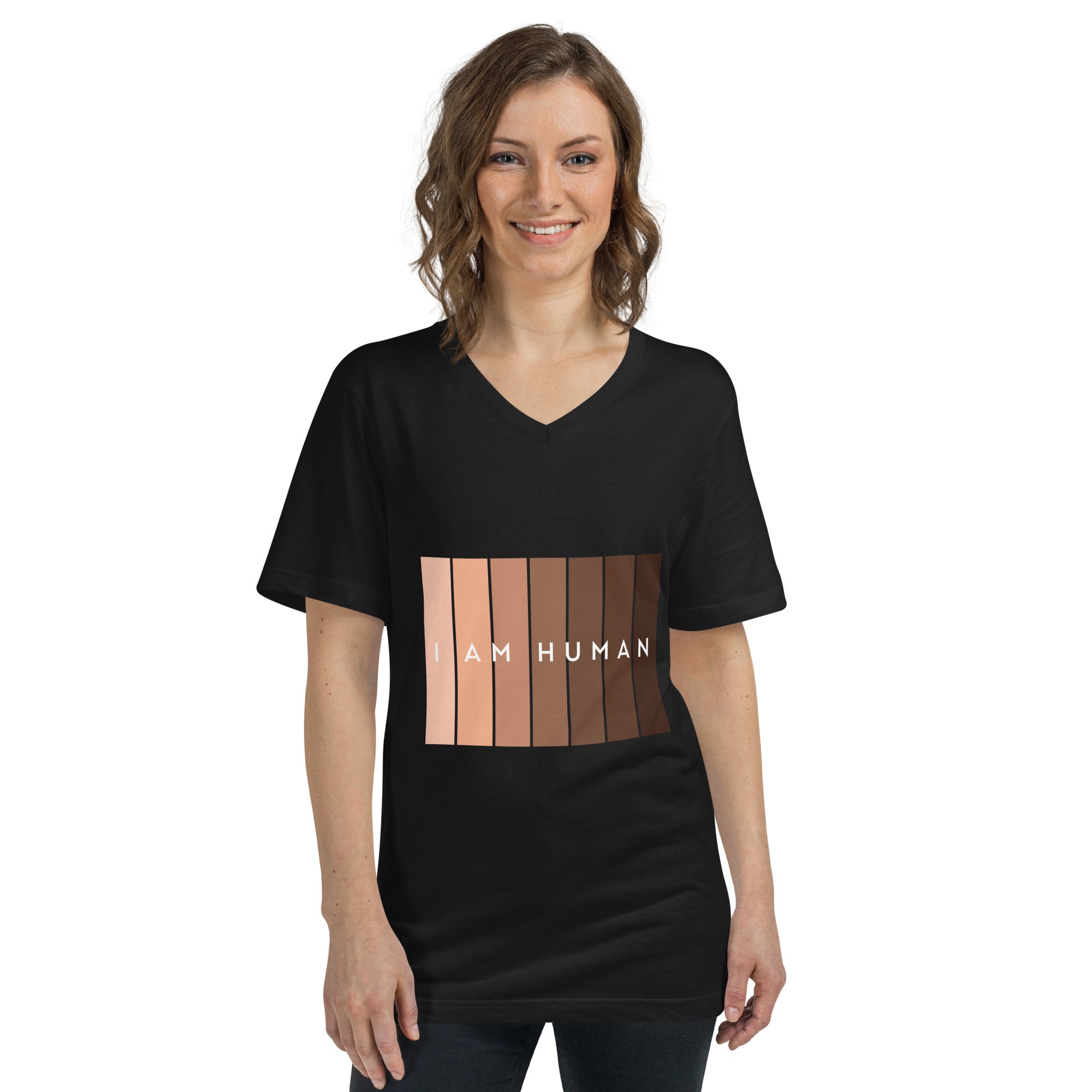 I Am Human Unisex Short Sleeve V-Neck T-Shirt