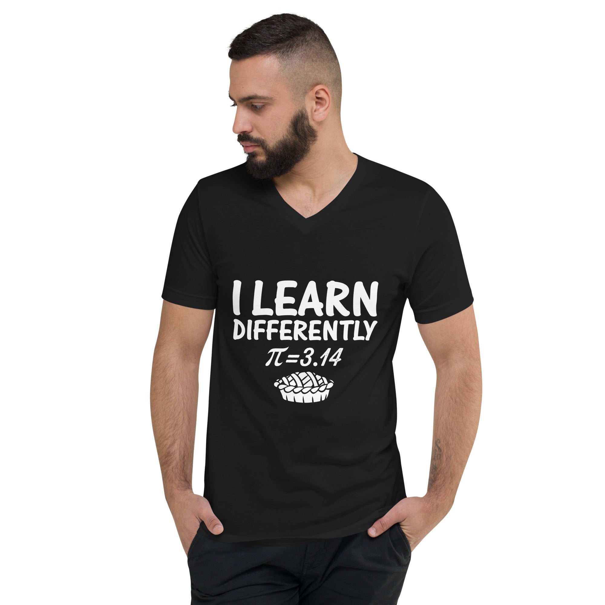 I Learn Differently   Unisex Short Sleeve V-Neck T-Shirt