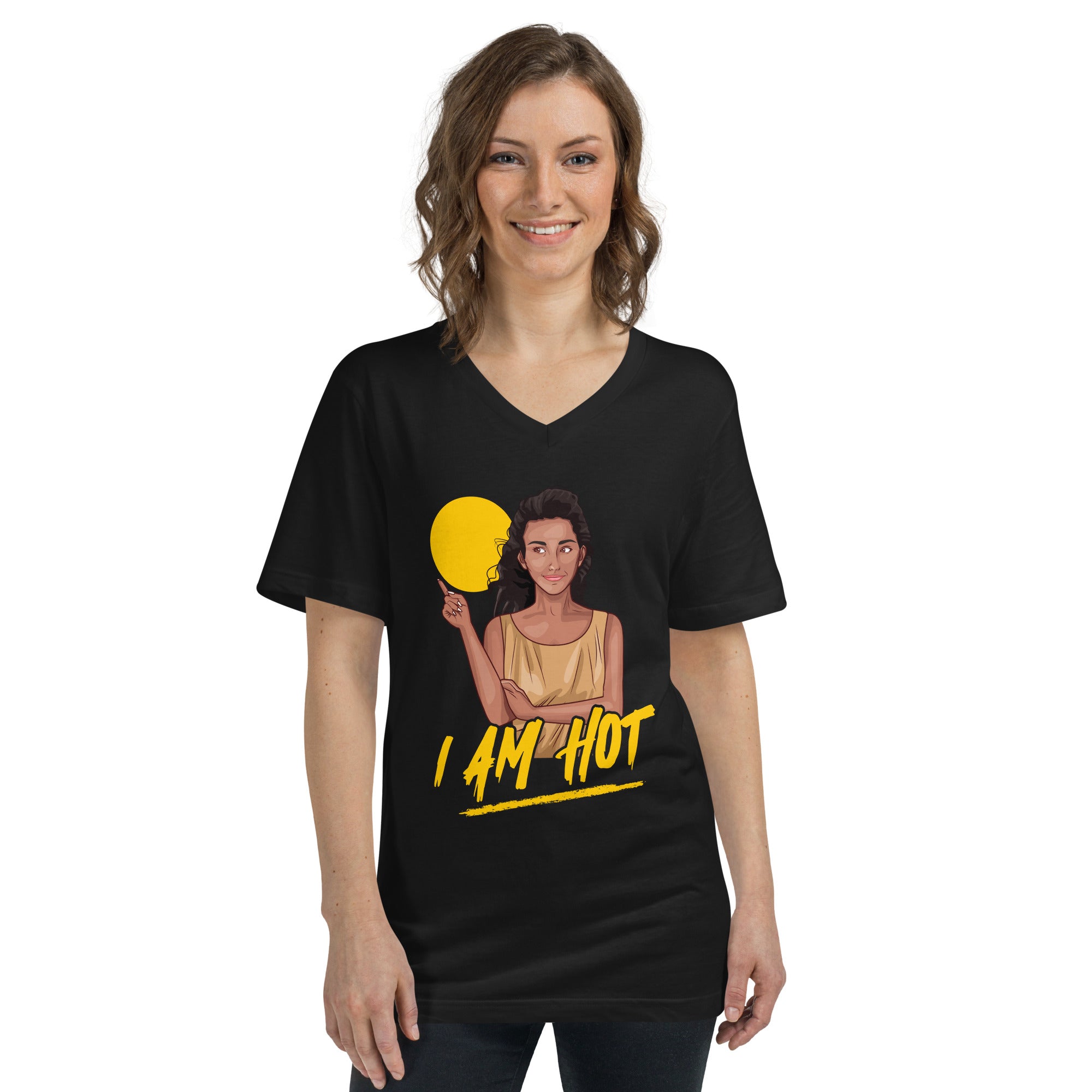 I Am Hot Unisex Short Sleeve V-Neck T-Shirt