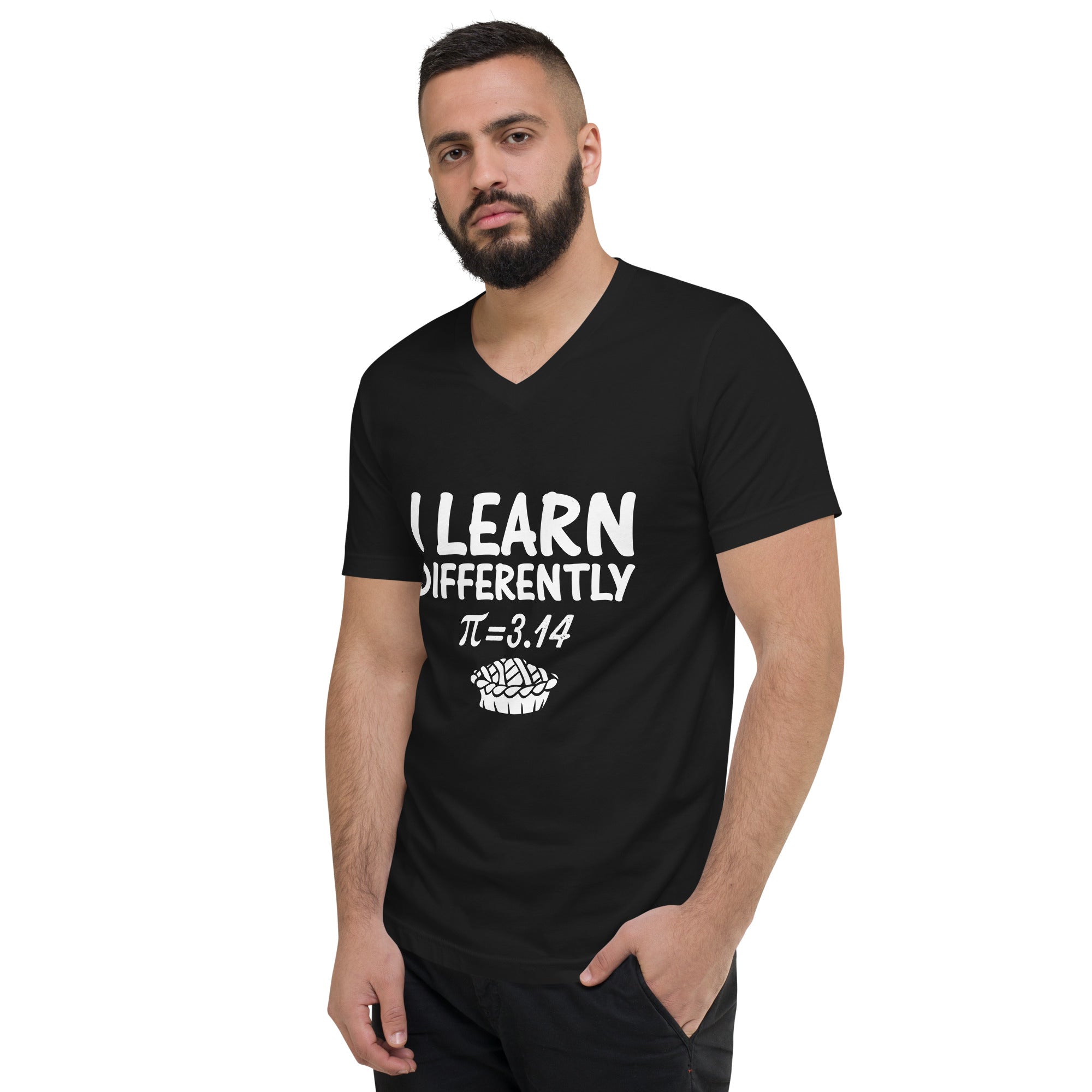I Learn Differently   Unisex Short Sleeve V-Neck T-Shirt