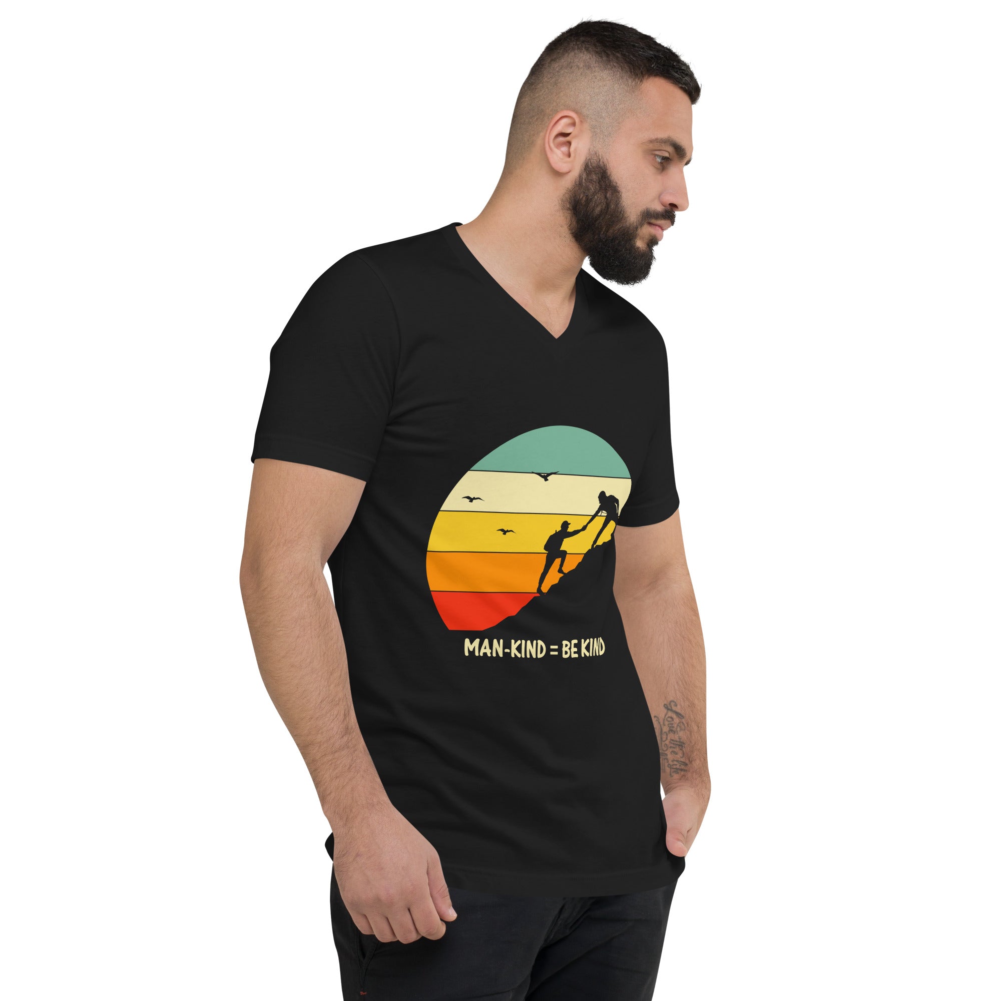 Be Kind  Unisex Short Sleeve V-Neck T-Shirt