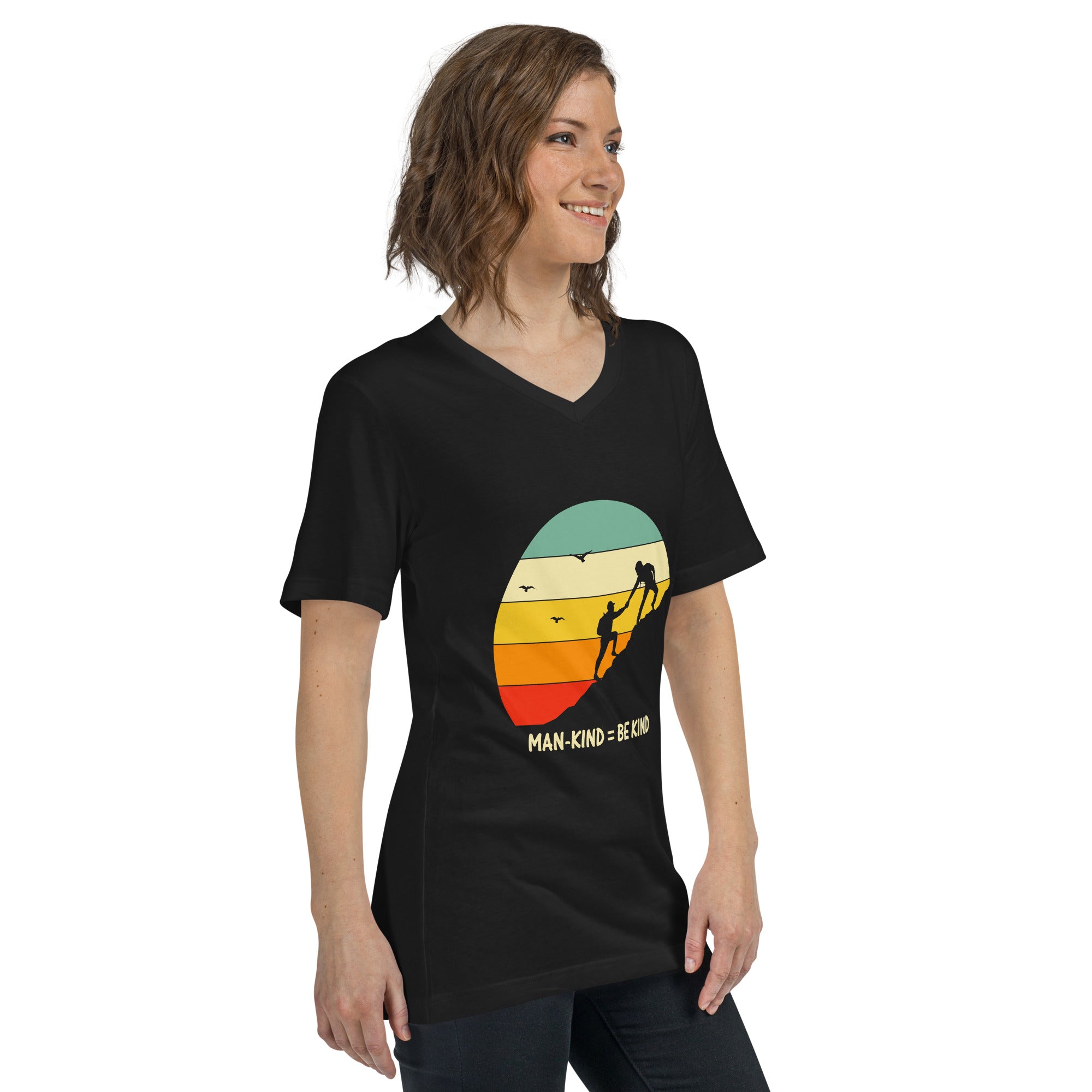 Be Kind Unisex Short Sleeve V-Neck T-Shirt