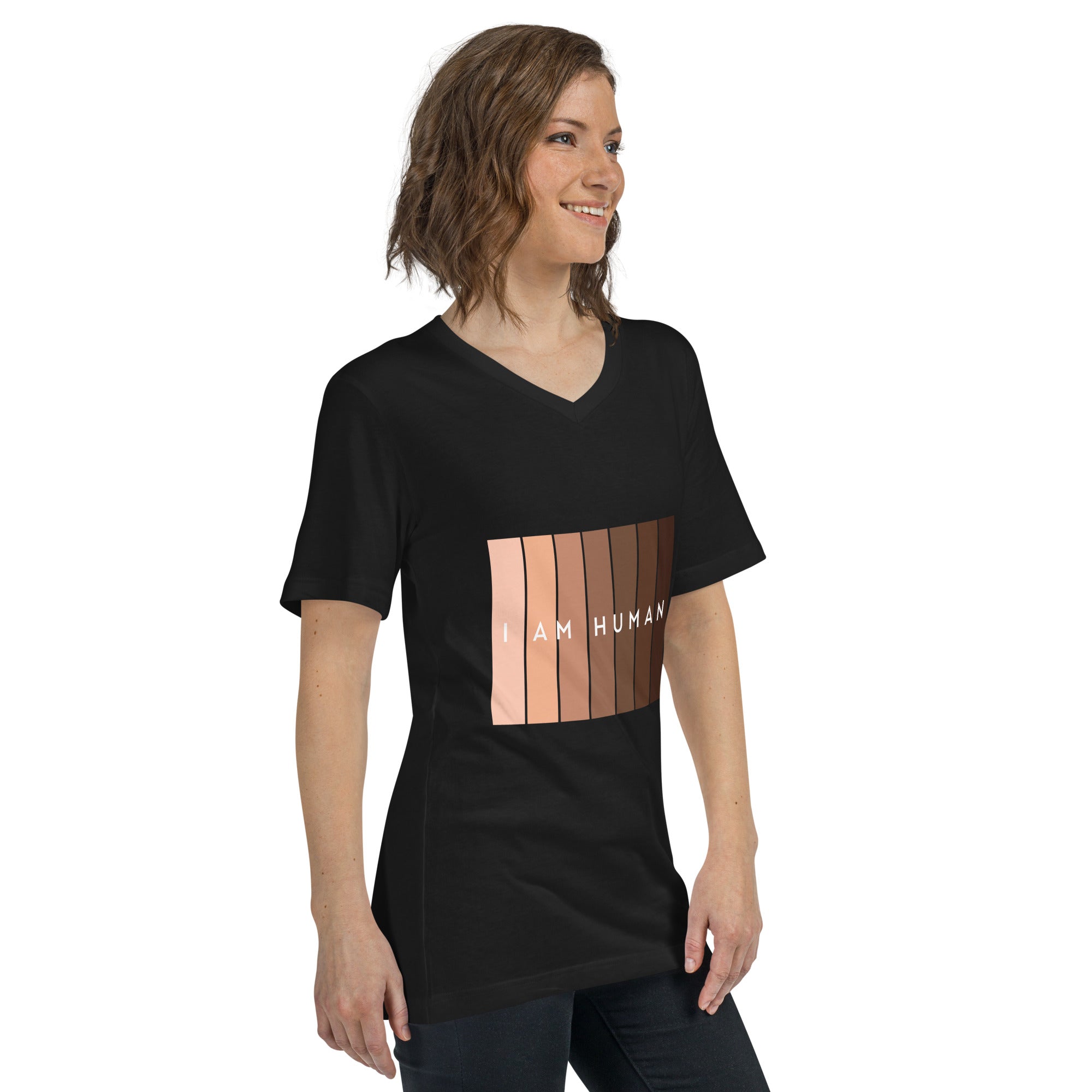 I Am Human Unisex Short Sleeve V-Neck T-Shirt