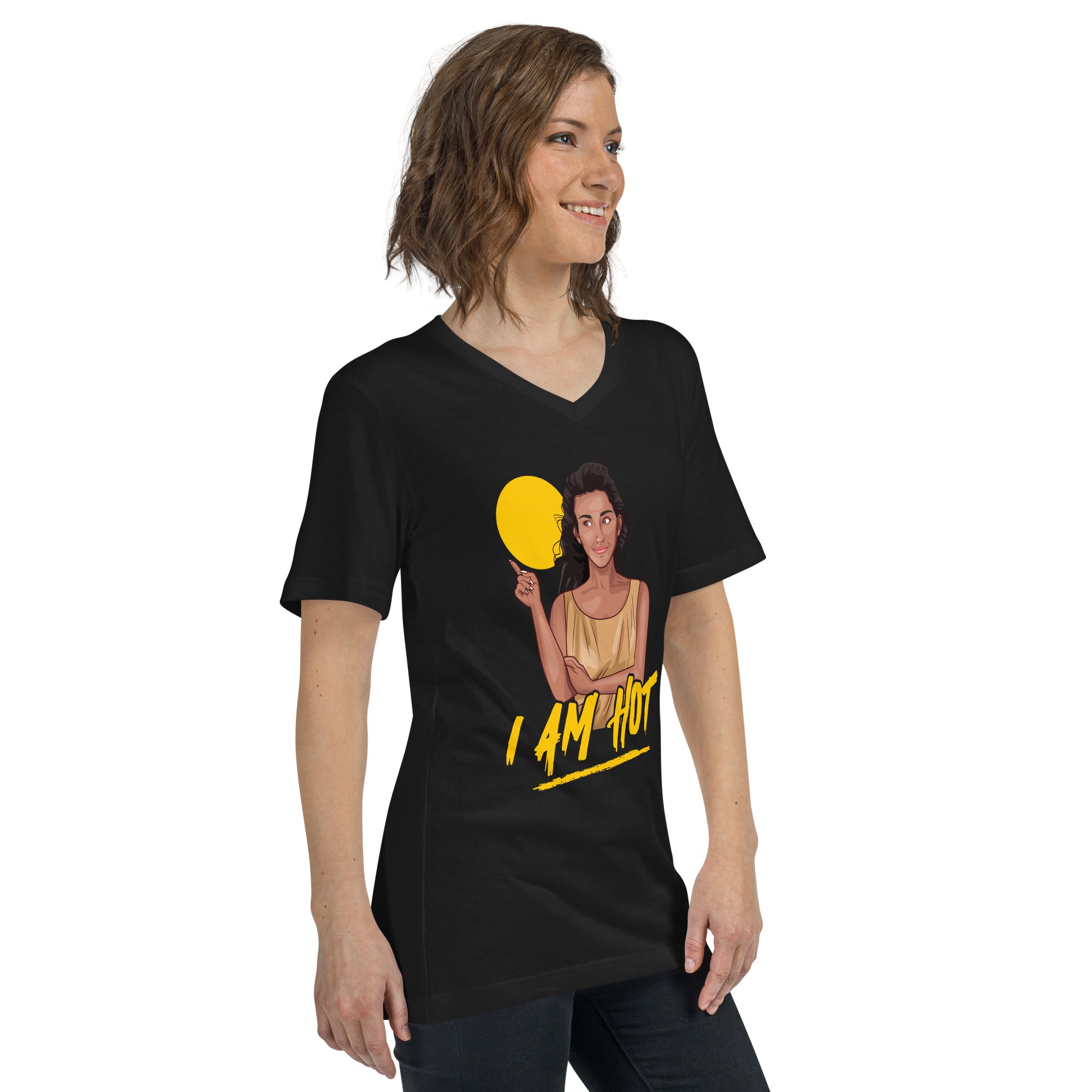 I Am Hot Unisex Short Sleeve V-Neck T-Shirt