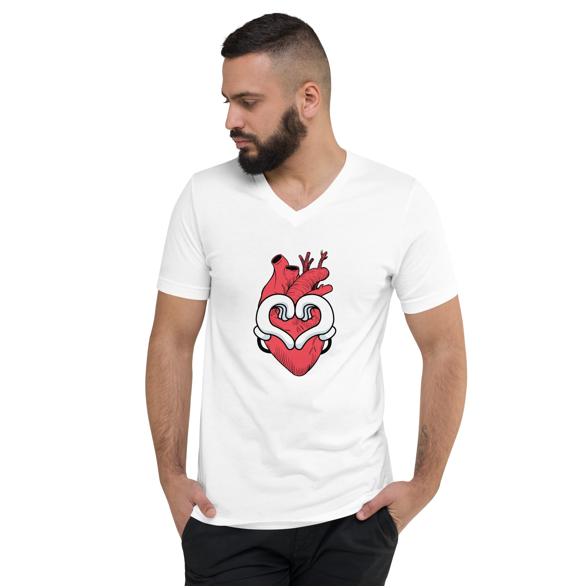 The Heart Never Forgets A Good Deed Unisex Short Sleeve V-Neck T-Shirt