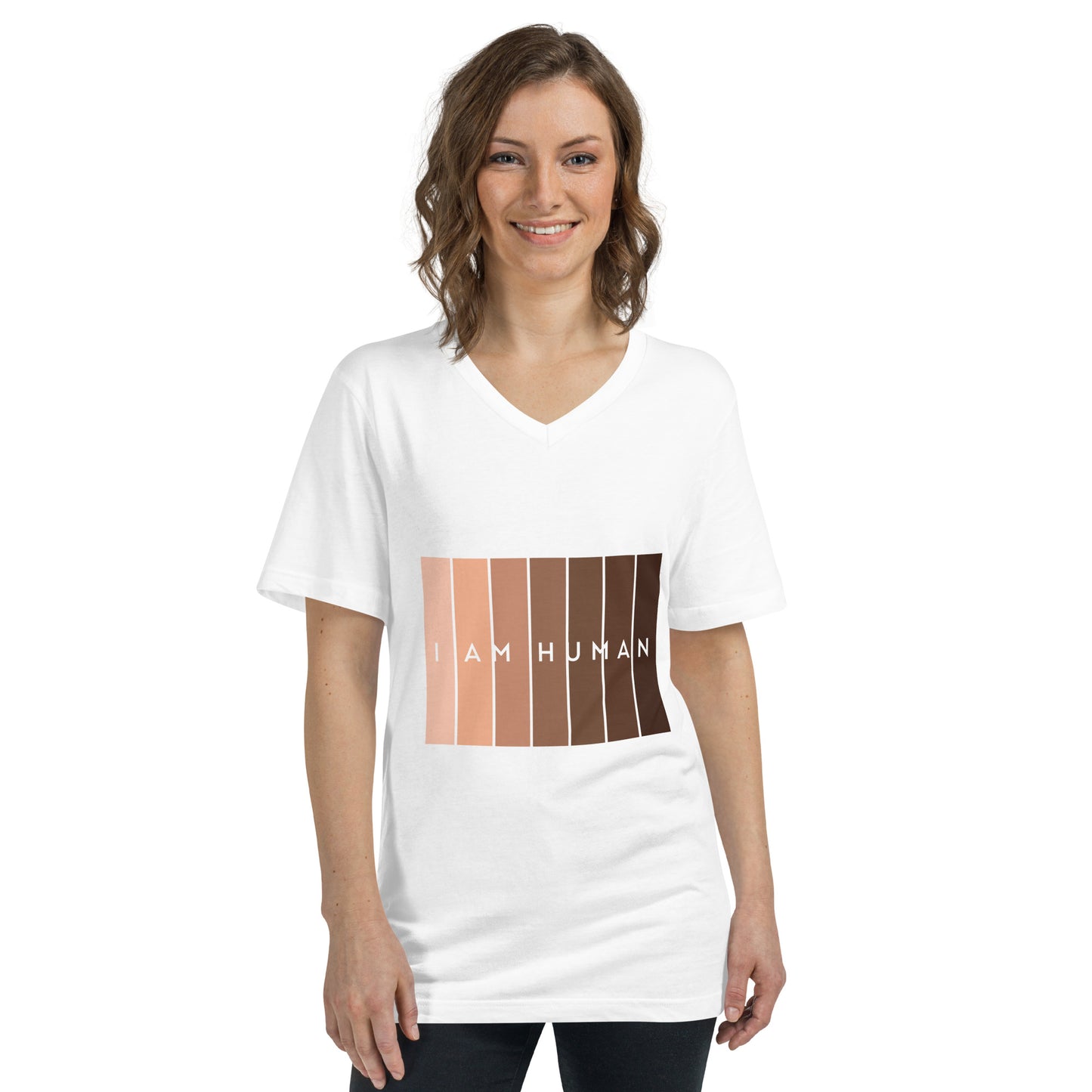 I Am Human Unisex Short Sleeve V-Neck T-Shirt