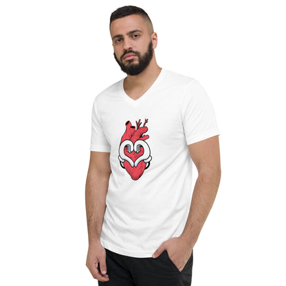 The Heart Never Forgets A Good Deed Unisex Short Sleeve V-Neck T-Shirt