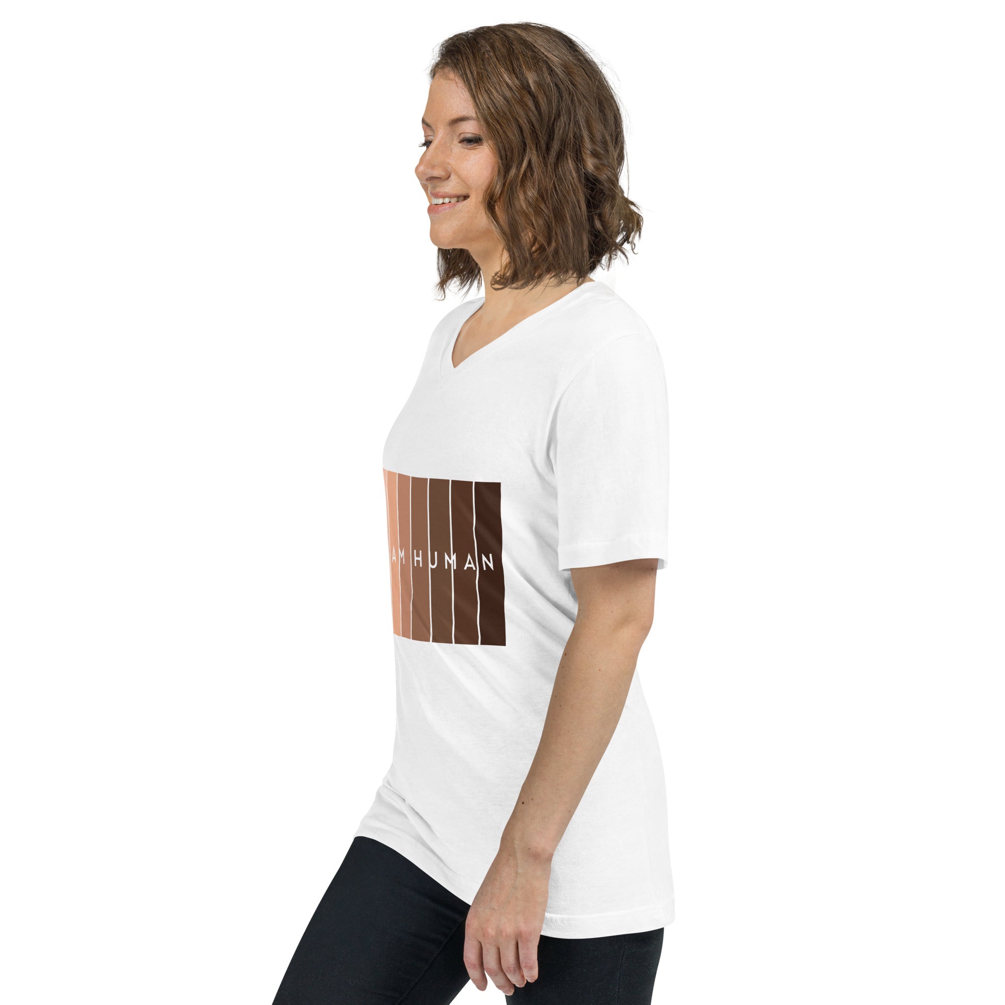 I Am Human Unisex Short Sleeve V-Neck T-Shirt