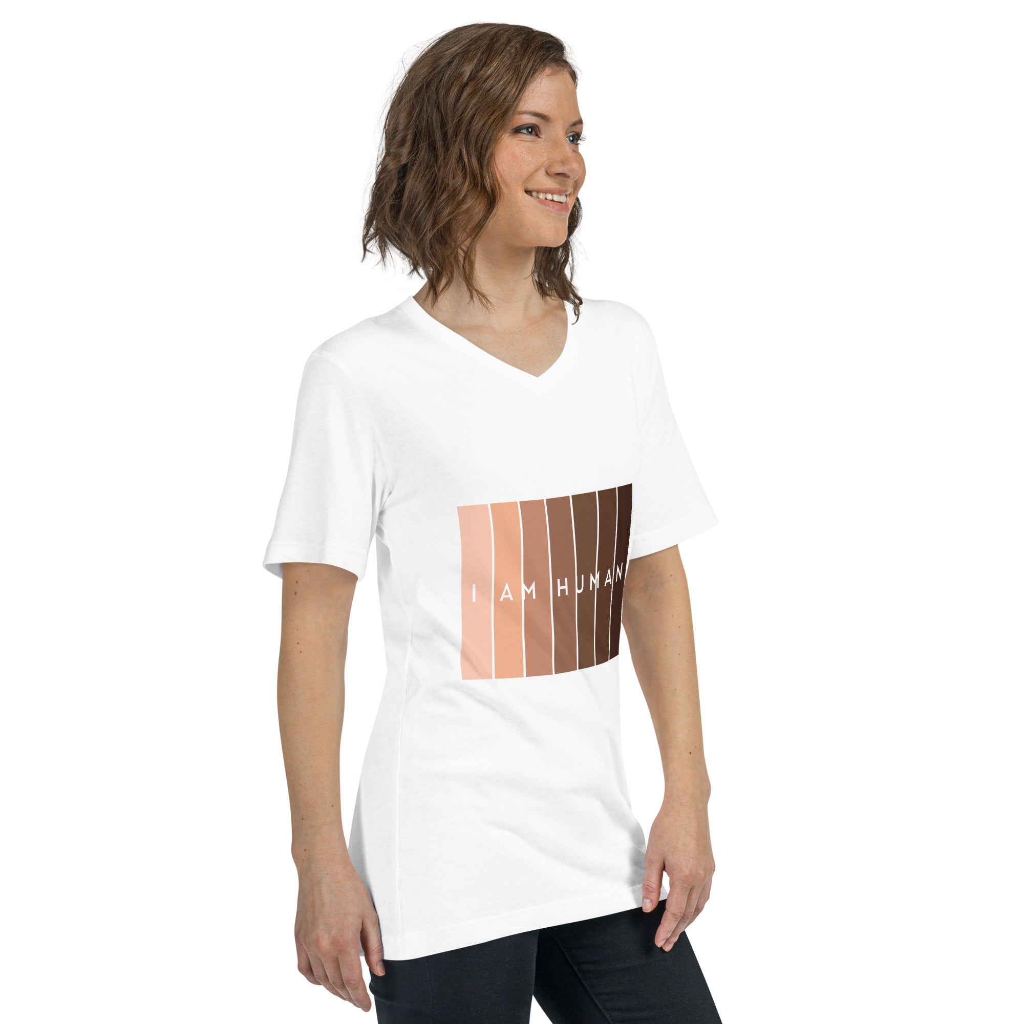 I Am Human Unisex Short Sleeve V-Neck T-Shirt