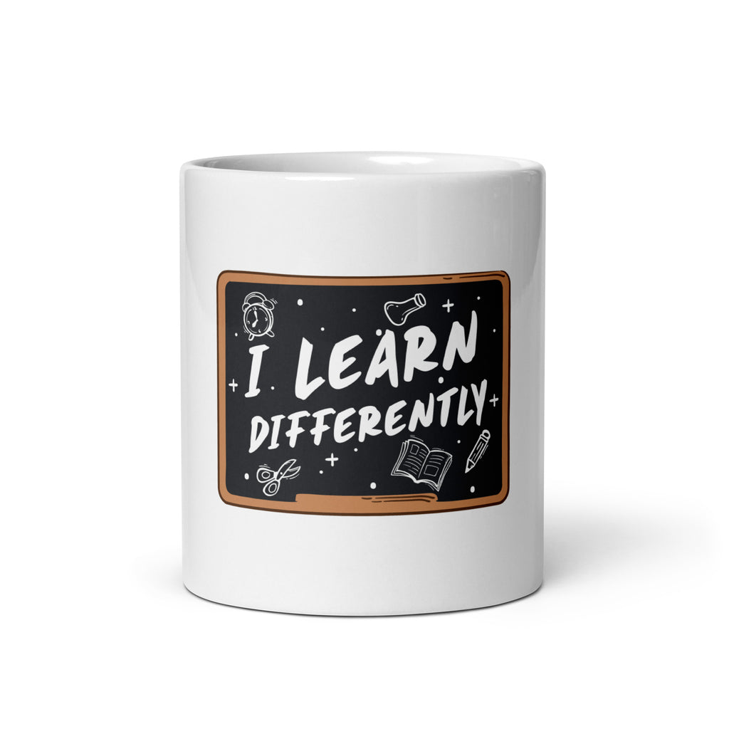 I Learn Differently White glossy mug