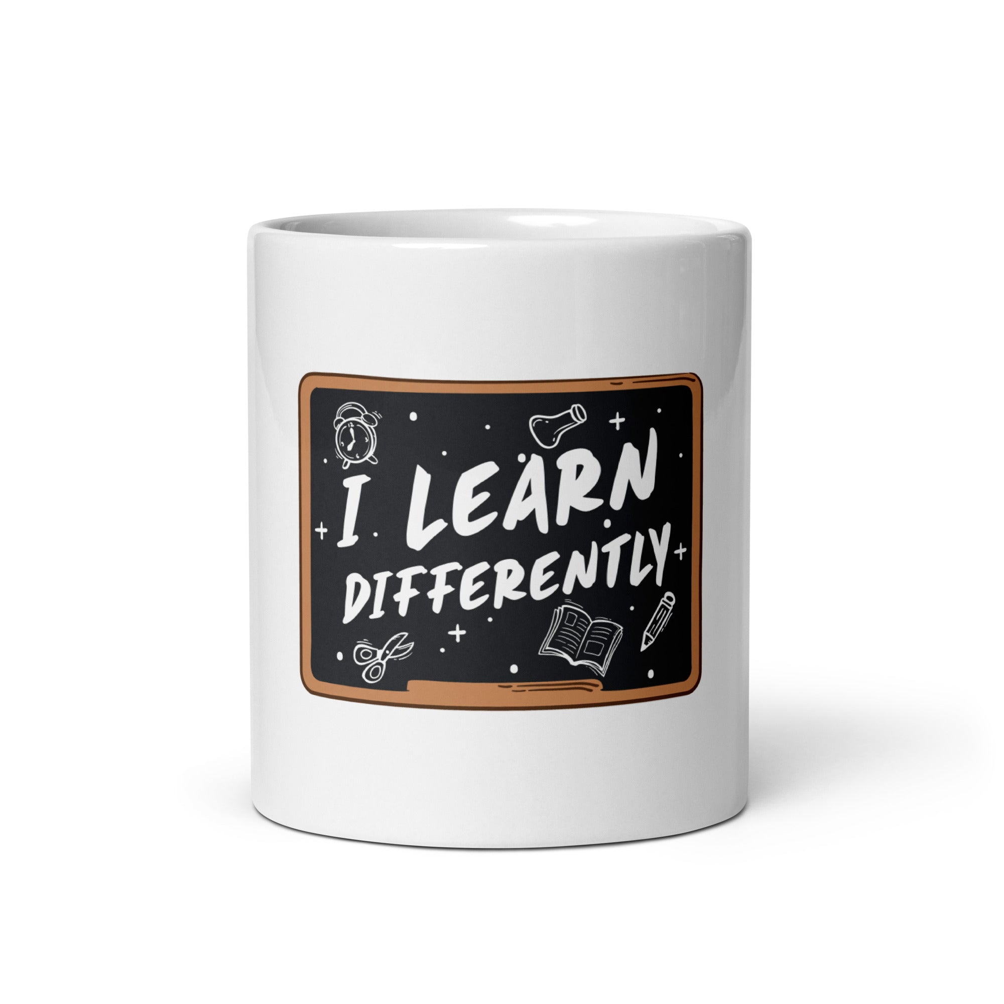 I Learn Differently White glossy mug
