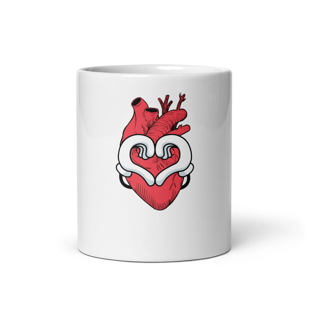 The Heart Never Forgets A Good Deed White glossy mug