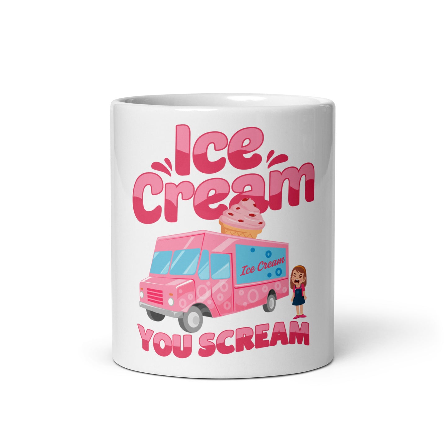 Ice Cream You Scream White glossy mug