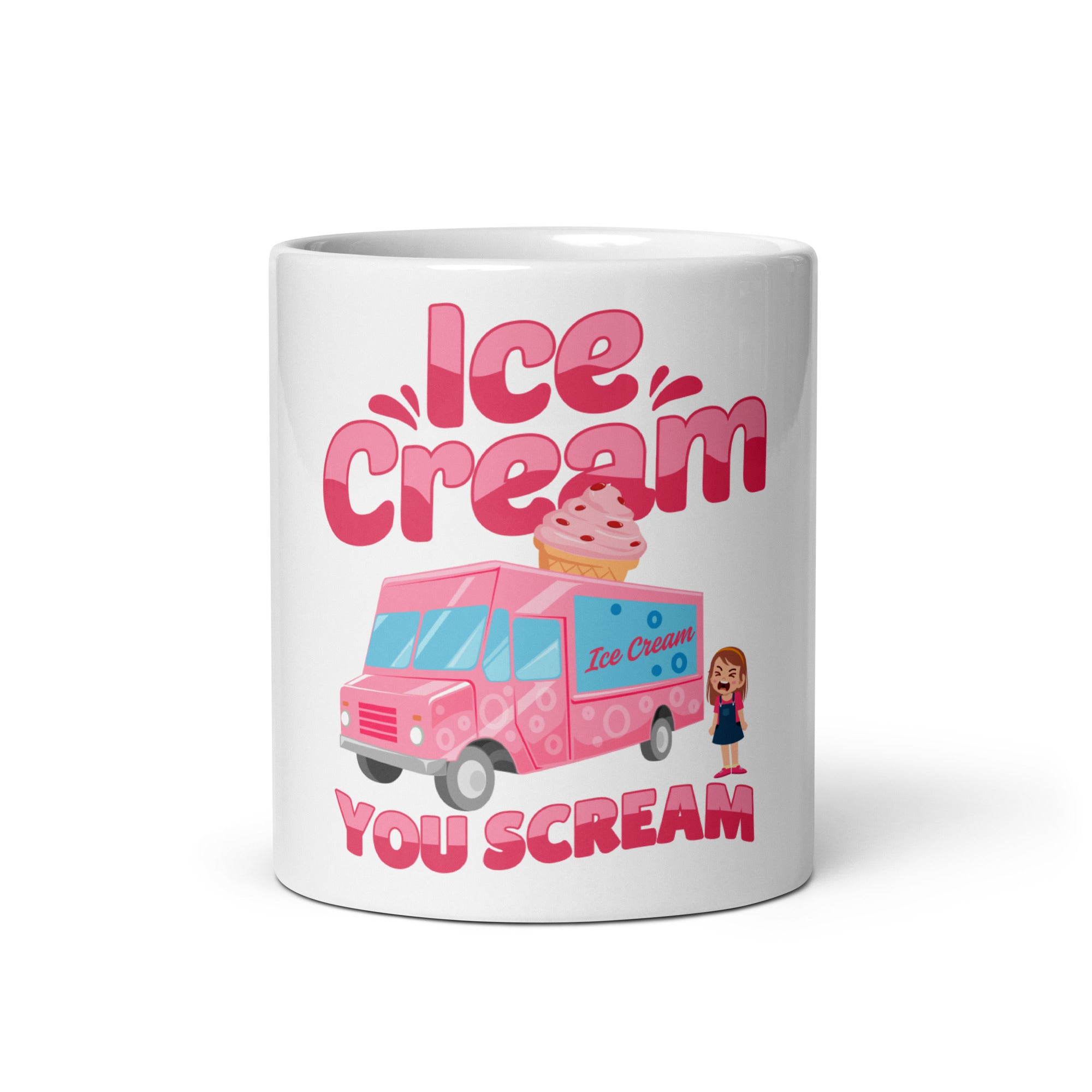 Ice Cream You Scream White glossy mug