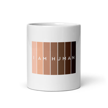 I Am Human White glossy mug