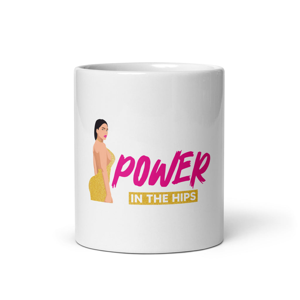 There is Power in The Hip White glossy mug