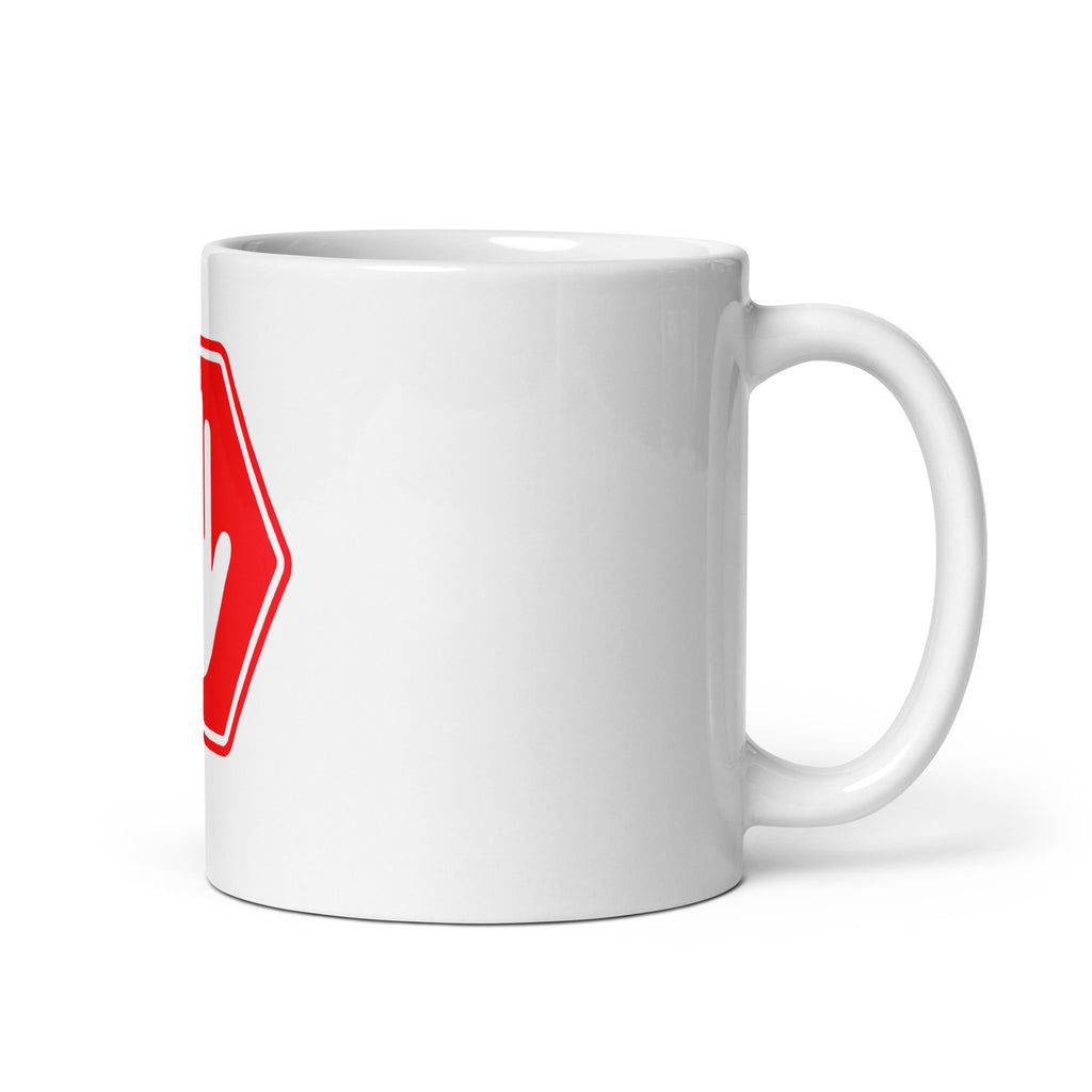 Stop Fkng White glossy mug