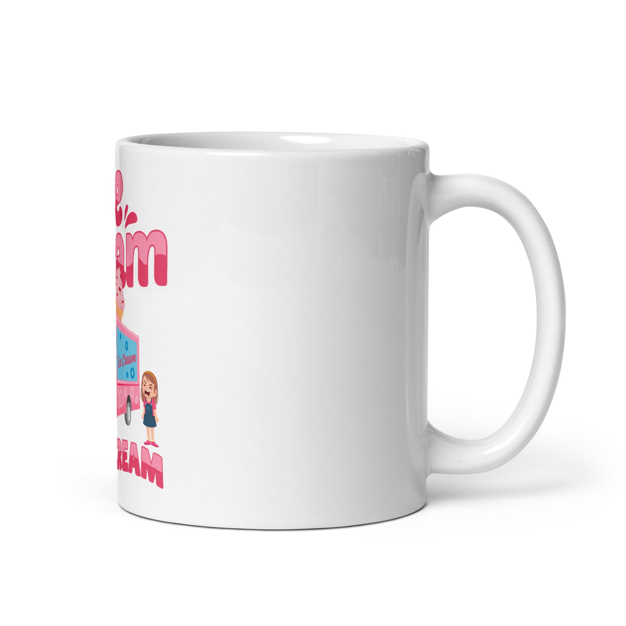 Ice Cream You Scream White glossy mug
