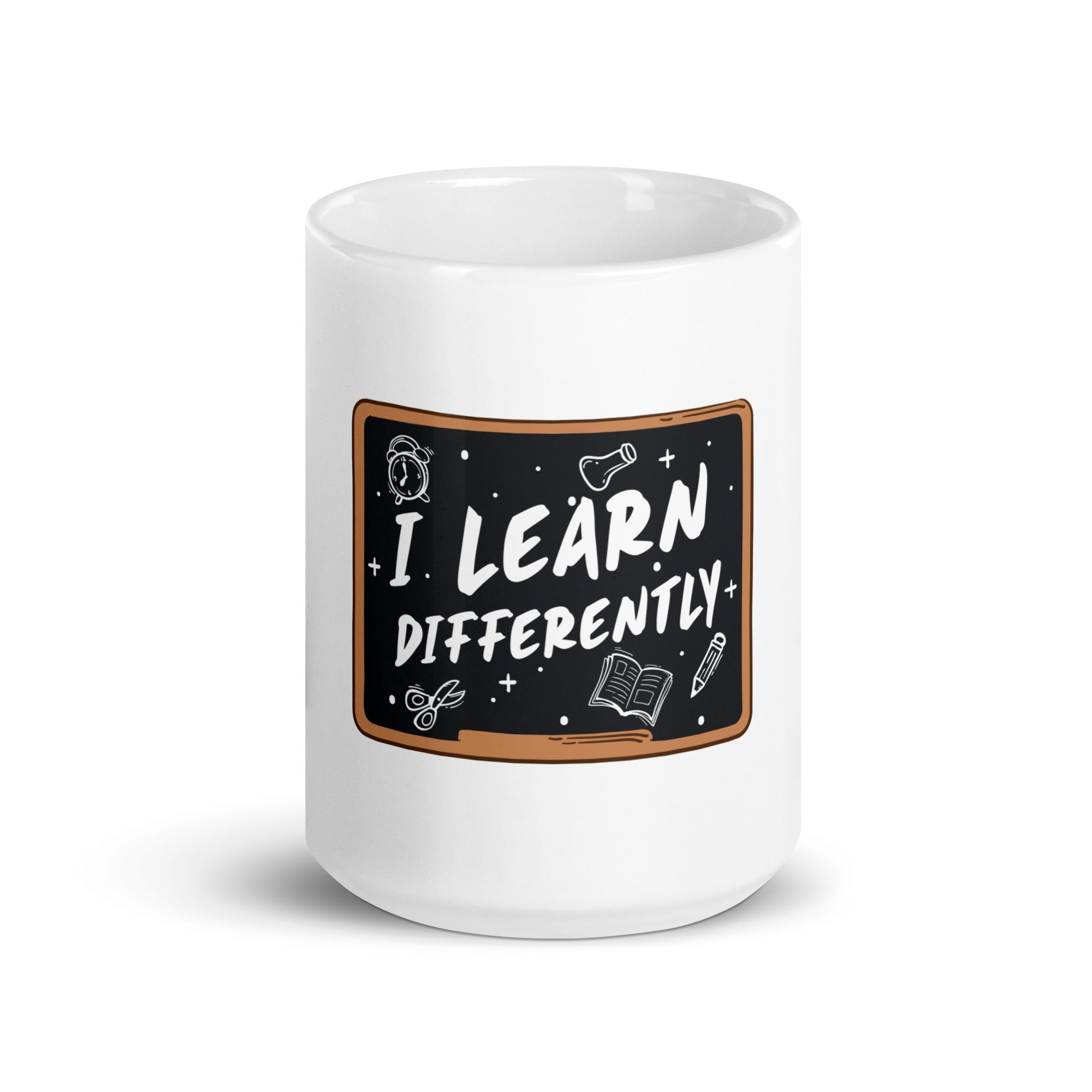 I Learn Differently White glossy mug