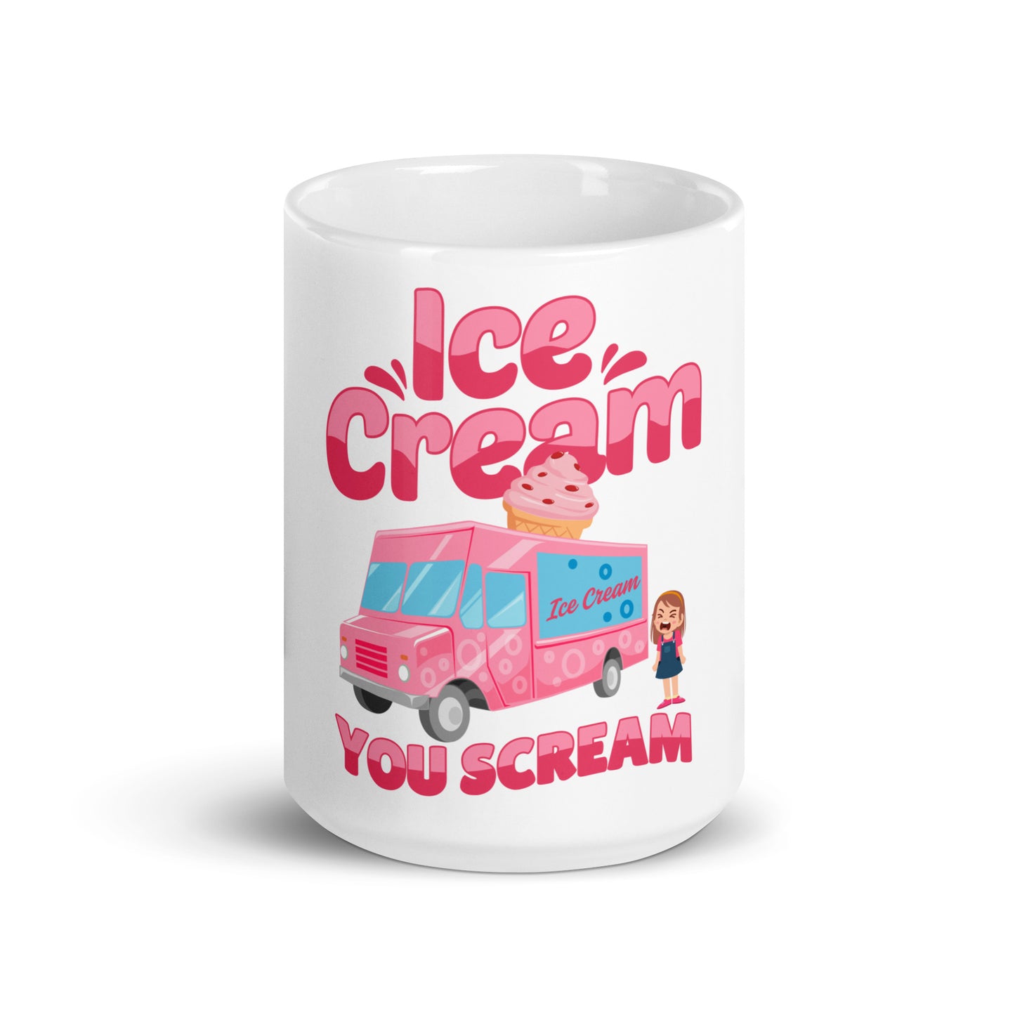 Ice Cream You Scream White glossy mug