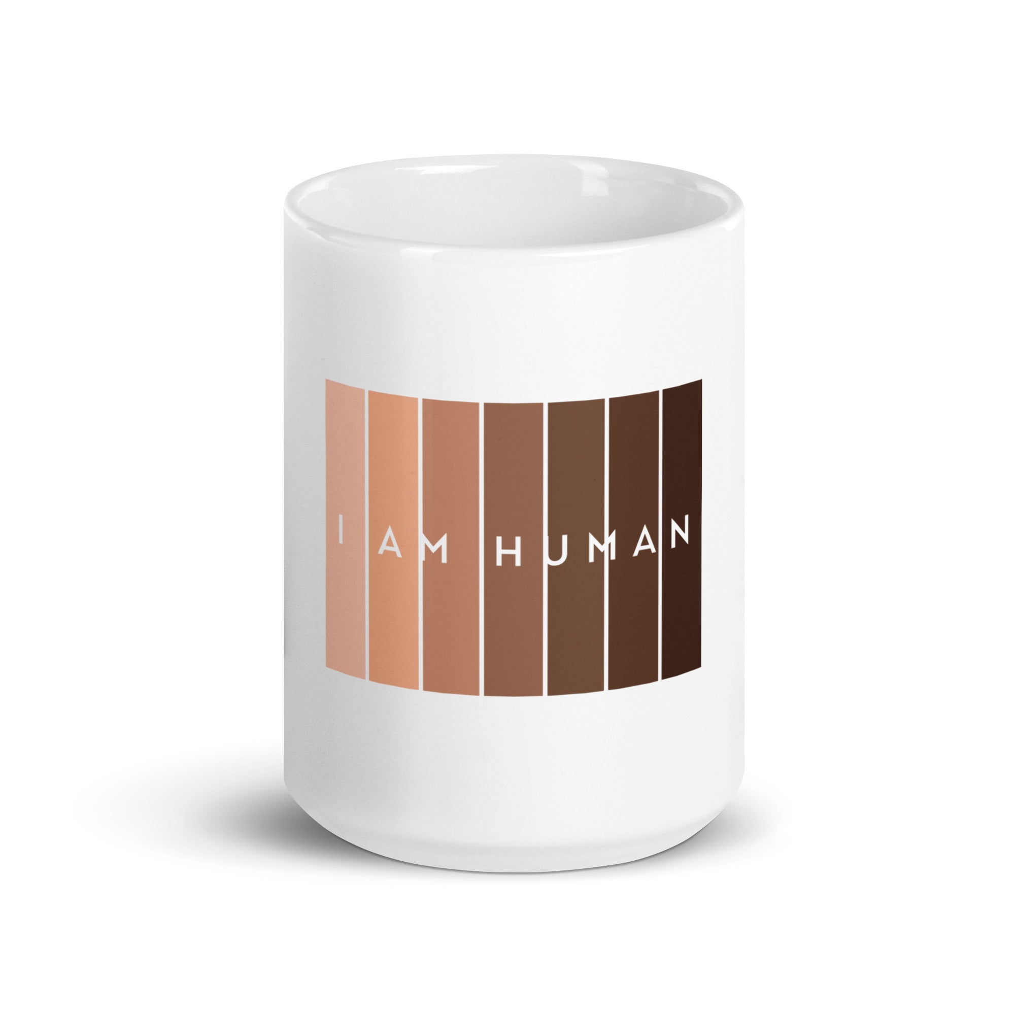 I Am Human White glossy mug-Motivational-Smart-inspiration-kind-caring-compassion