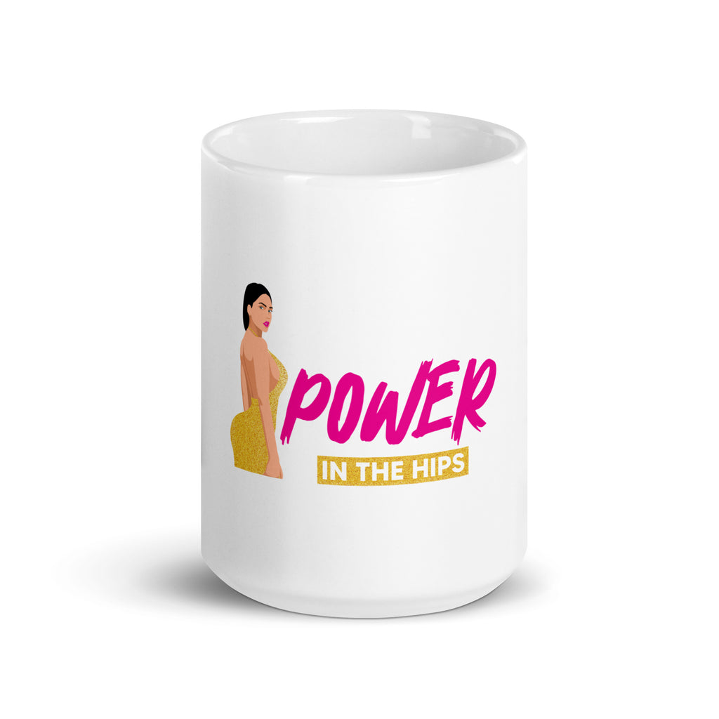 There is Power in The Hip White glossy mug