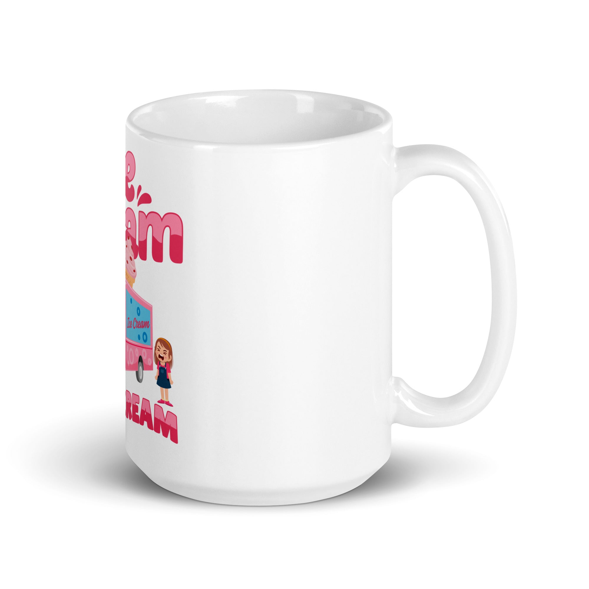 Ice Cream You Scream White glossy mug