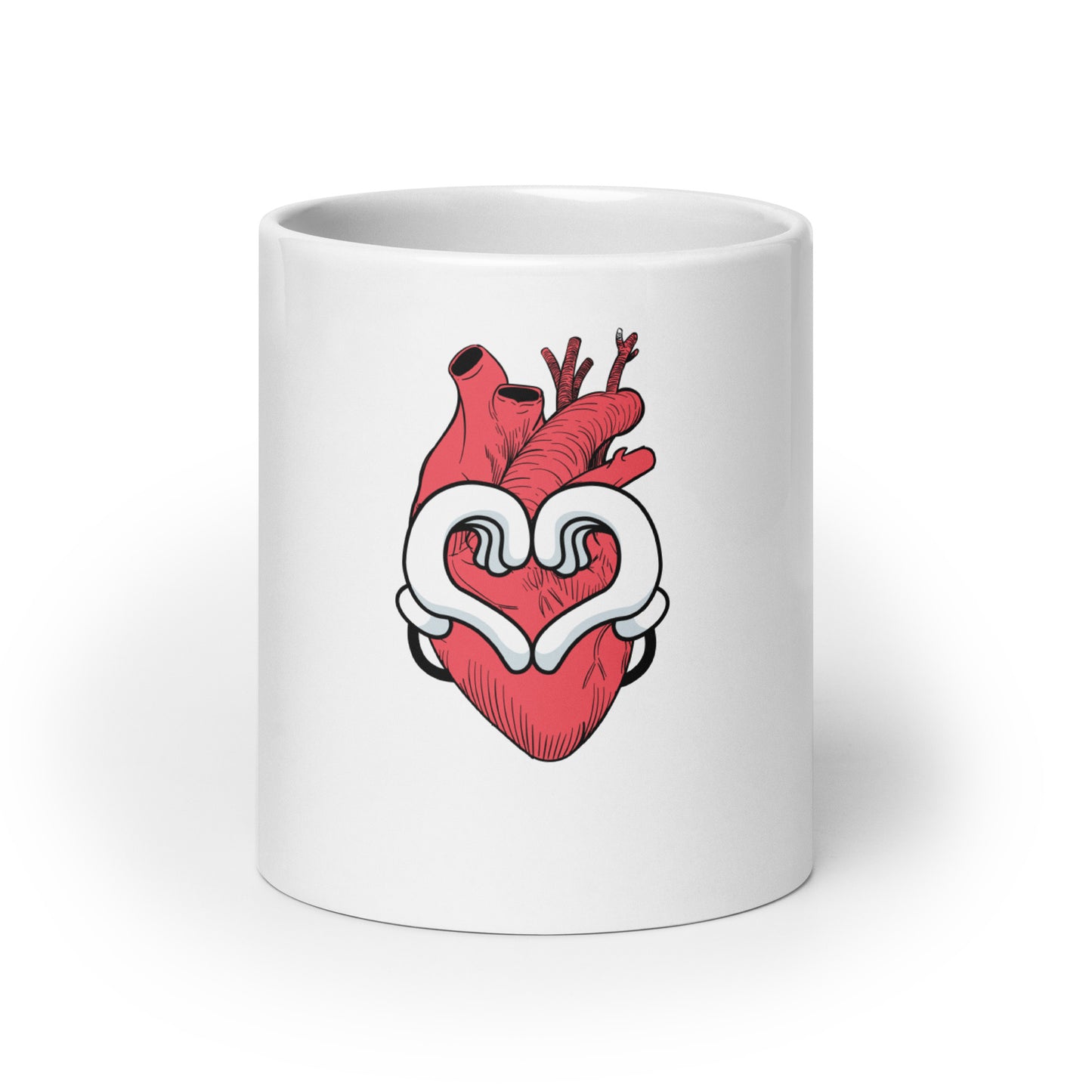 The Heart Never Forgets A Good Deed White glossy mug