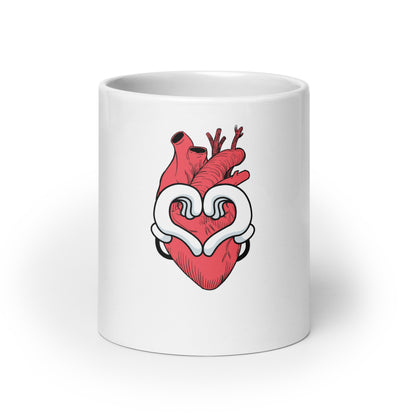 The Heart Never Forgets A Good Deed White glossy mug