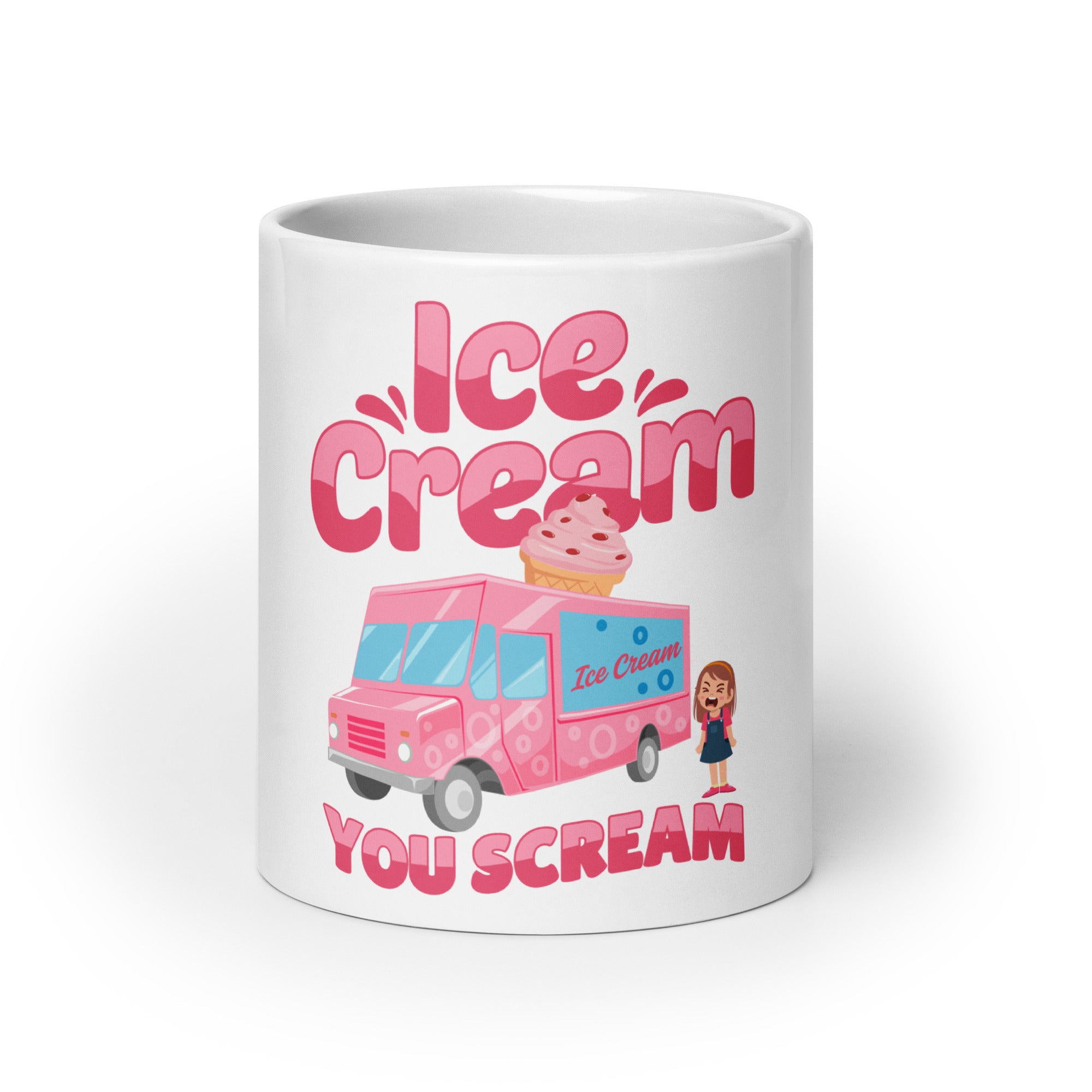Ice Cream You Scream White glossy mug