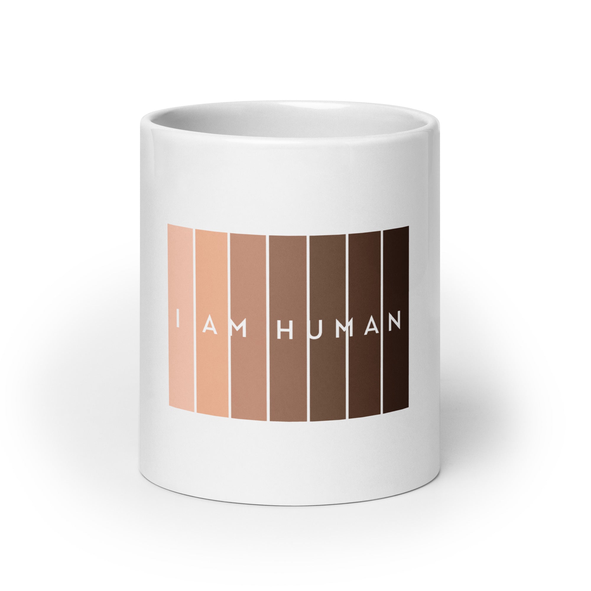 I Am Human White glossy mug-Motivational-Smart-inspiration-kind-caring-compassion