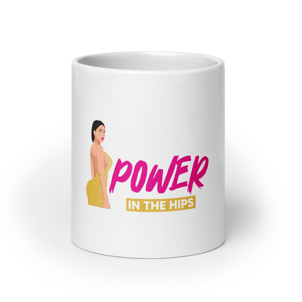 There is Power in The Hip White glossy mug