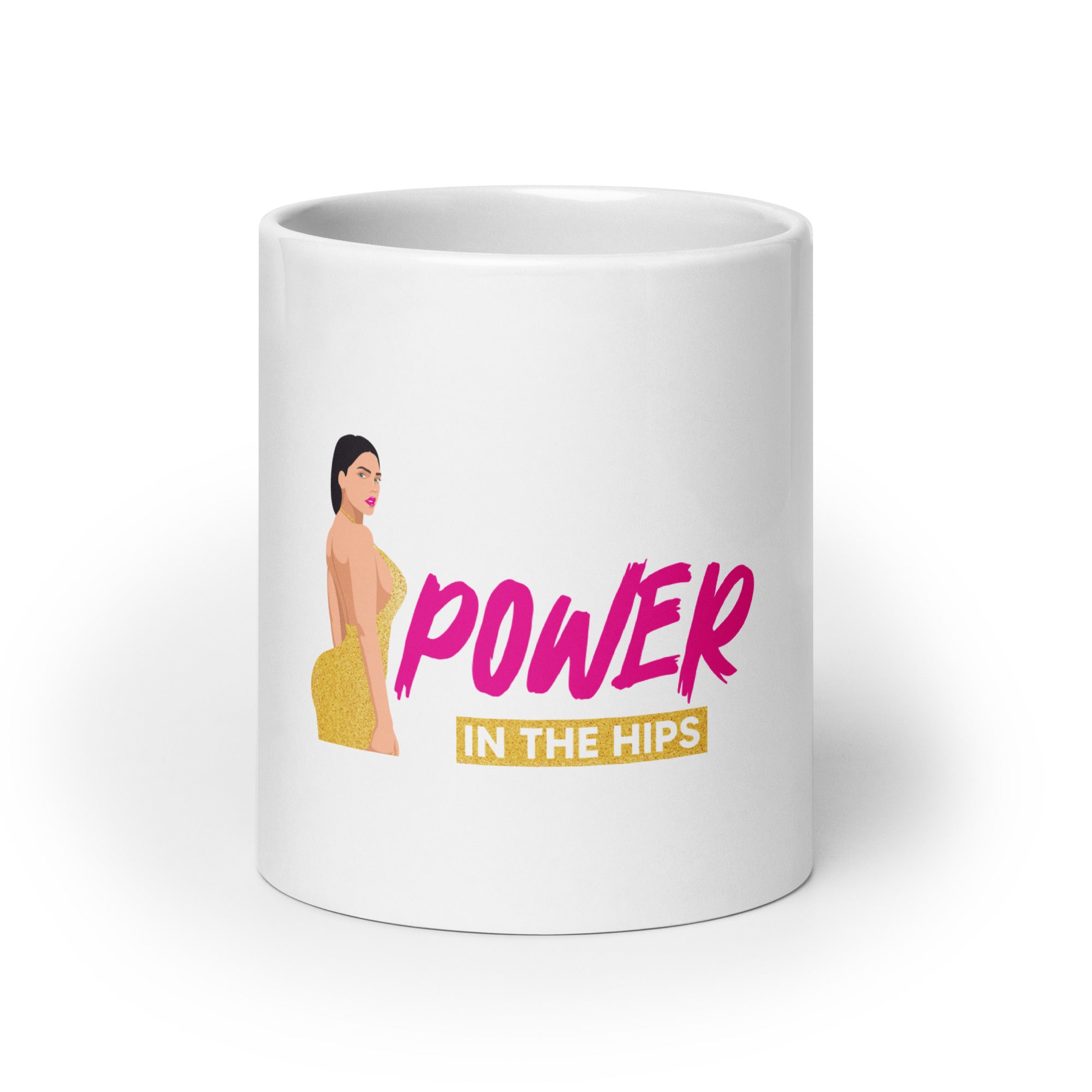 There is Power in The Hip White glossy mug