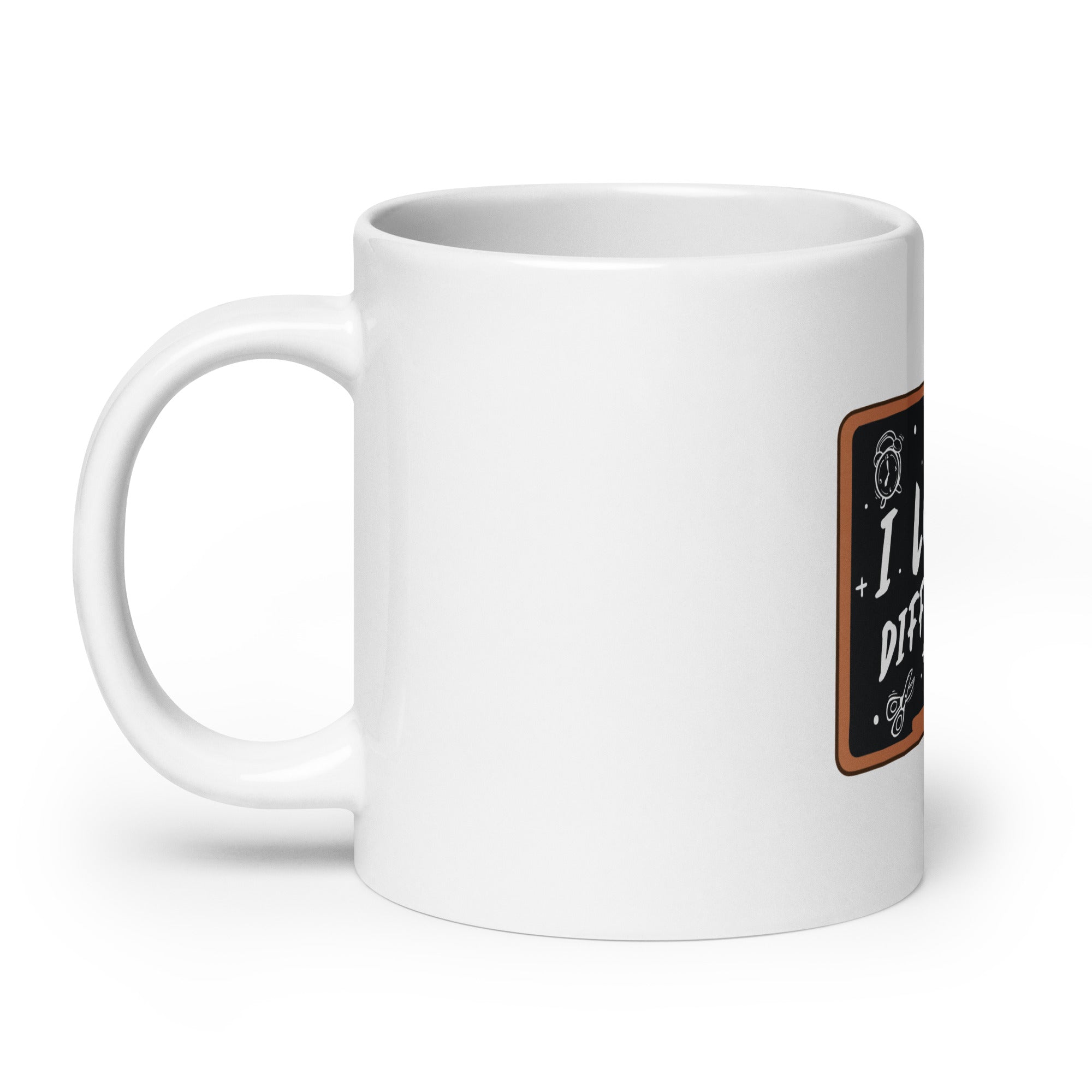 I Learn Differently White glossy mug