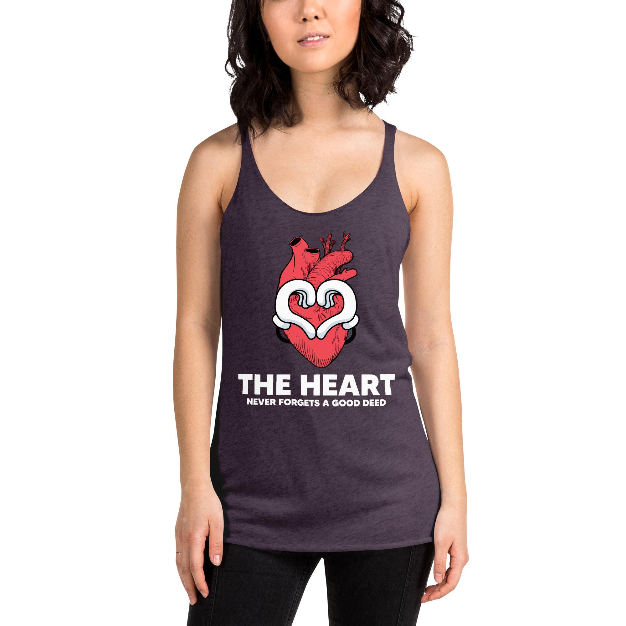 The Heart Never Forgets A Good Deed Women's Racerback Tank